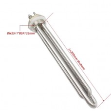 12 Volt Heating Element 300W/400W/600W DN25 Water Heating Element Stainless Steel Immersion Solar Heater Pipe