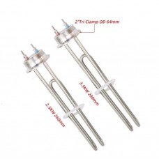 220v Heating Element 2.5kw/3.5kw 2"Tri Clamp OD64 Immersion Water Heater Brewing Heating Element